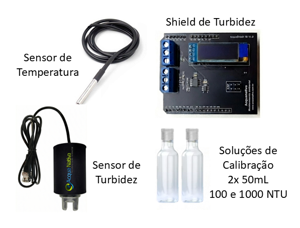 Kit Sensor de Turbidez e Temperatura AcquaKit-TB