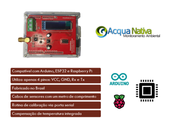 Kit Sensor de pH e Temperatura AcquaKit-pH